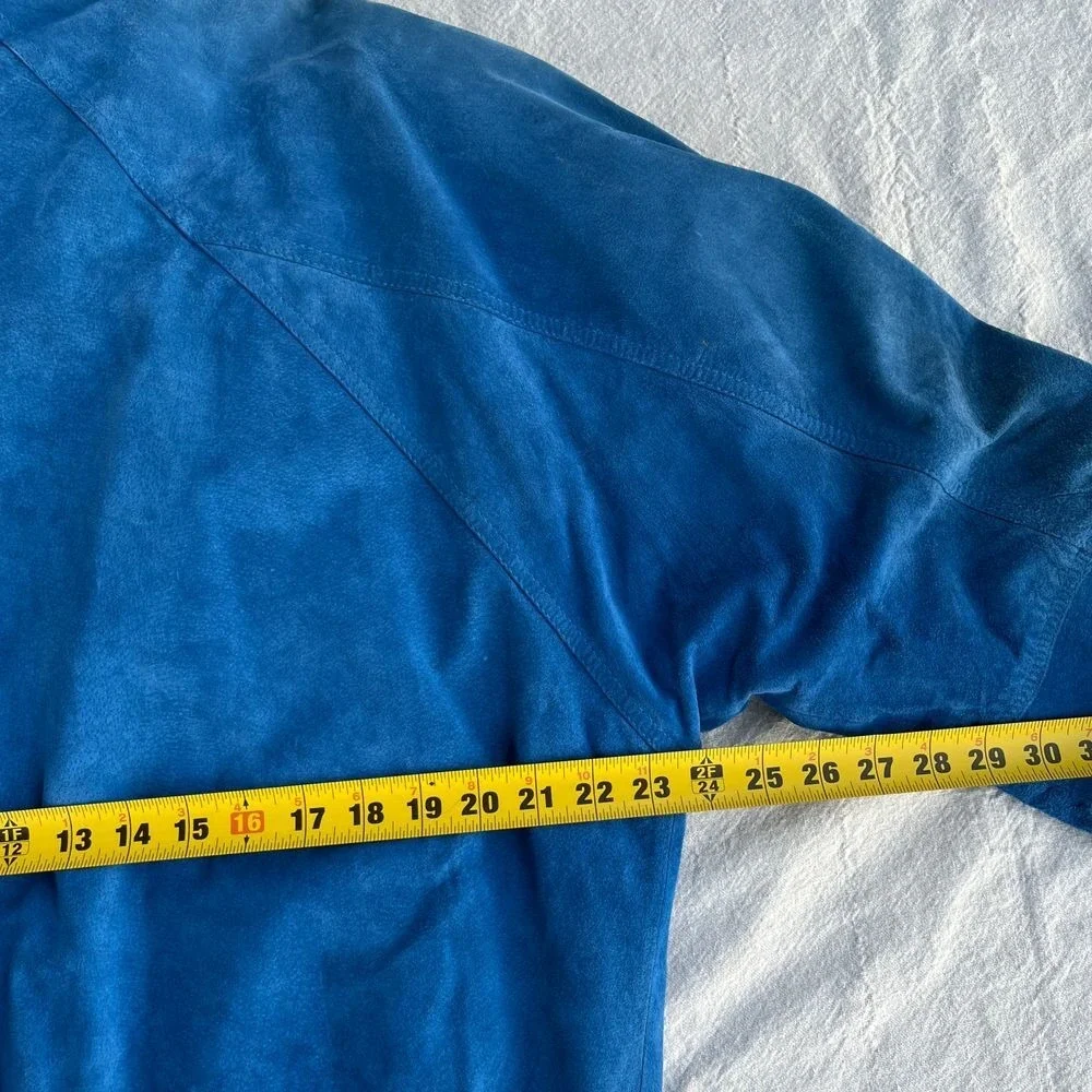 Vintage‎ Blue Overland Outfitters Suede Leather Jacket 